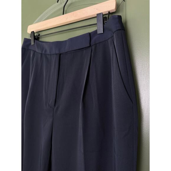 NWT Tuckernuck Navy Blue Pleated Duncan Trouser Pants High Rise Straight Leg 8 - Picture 3 of 7